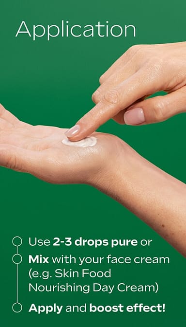 Application : use 2-3 drops pure or mix with your face cream