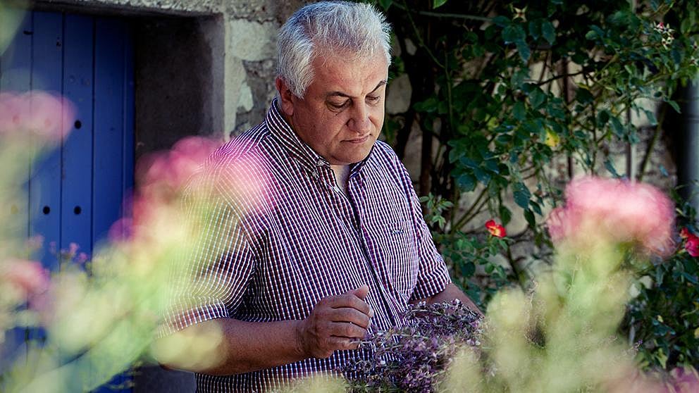 gardener with flowers